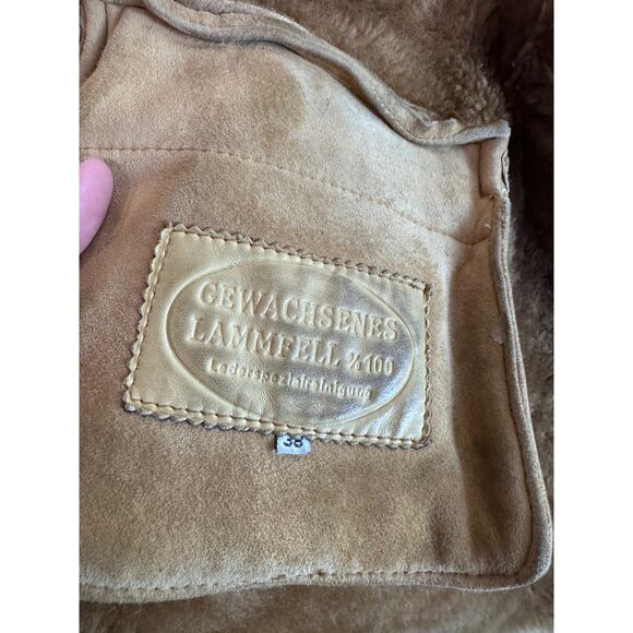 Vintage 1980s Shearling Sheepskin Coat Jacket Germany Antler Men's Munich XL - Picture 5 of 6